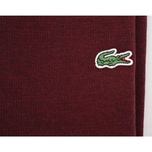 Lacoste GV5104 Men's Sz XL Burgundy Vine Chine Cotton V-Neck Sweater $98 - Picture 4 of 7